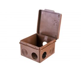 Распаячная коробка Урал ПАК для открытой проводки под темное дерево 80*80*50мм (квадратная),7 входов КО-92018080-032 