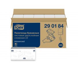 Бумажные полотенца TORK Advanced 2-слойные, белые, 200 шт, 23х23, ZZ 290184 126508 