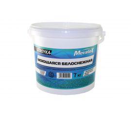 Водоэмульсионная краска Movatex Stroyka моющаяся, белоснежная, 7 кг Т31719 