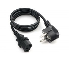 Кабель питания Cablexpert 1м, Schuko- C13, VDE, 10А, черный, с заземлением, пакет PC-186-VDE-1M 