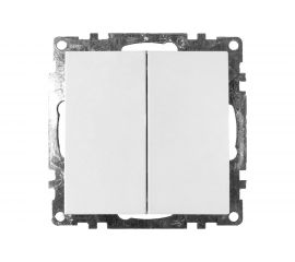 2-клавишный выключатель STEKKER механизм, GLS10-7104-01, 250V, 10А, серия Катрин, белый 39300 