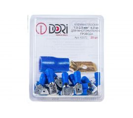 Разъём DORI плоский изолированный штекер 6,3 мм 1,5-2,5 мм2 РПИп 25 шт 42075 