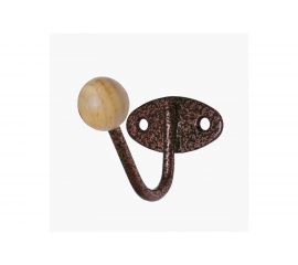 Крючок-вешалка с деревянным шариком Трибатрон КВД-1 медный антик 4332 