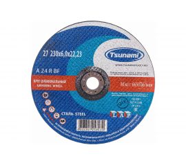 Круг зачистной по металлу (230х6х22 мм, A 24 R BF L) Tsunami D16112723062300 