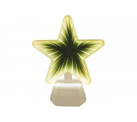 Светодиодный зеркальный ночник OGM звезда, желтый, 3хАА, пластик, 155х72х190мм NL-05 
