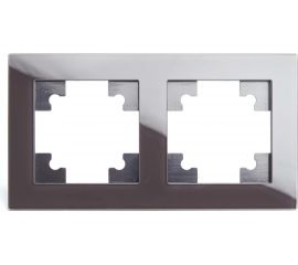 Горизонтальная 2-местная рамка STEKKER серия Катрин, GFR00-7002-04, шоколад 39536 