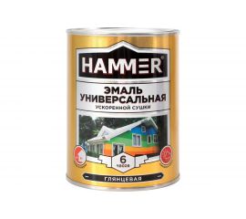 Универсальная эмаль ускоренной сушки HAMMER глянц. серая 0,9 кг ЭК000135032 