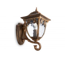 Садово-парковый светильник, четырехгранный на стену вверх 60W E27 230V, черное золото Feron PL4071 11483 