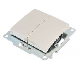 Двойной выключатель LEZARD KARINA крем 707-0388-101 