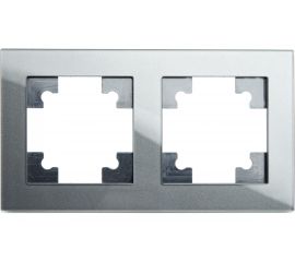 Горизонтальная 2-местная рамка STEKKER серия Катрин, GFR00-7002-06, графит 39540 