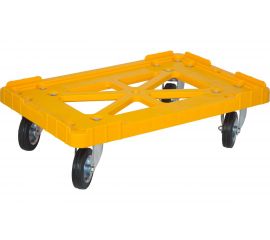 Тележка Тара.ру п/э 600х400 чёрные резиновые колёса, жёлтый 14380 