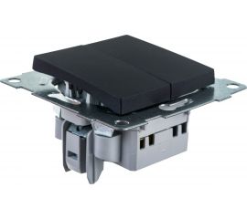 Механизм выключателя GUSI ELECTRIC Ugra 2 клавиши, СУ, 10А, 250В, графит С11В2-010 