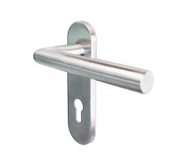 Гарнитур DOORLOCK DL 040KP/F PZ72 L-form Rt нерж. сталь, на короткой накладке 73304 