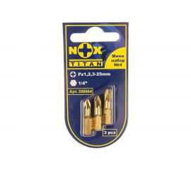 Набор бит Titan №4 (PZ1/PZ2/PZ3; 3 шт.) NOX 556664 