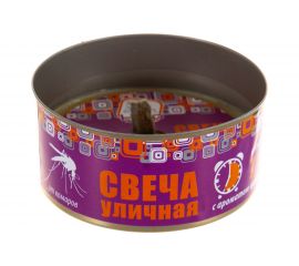 Уличная свеча от КОМАРОВ в жестяной банке, цитронела HELP 80011 
