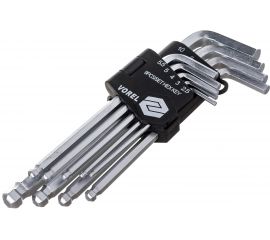 Набор шестигранников с шаром 9шт VOREL CrV 2,5-10мм 56475 