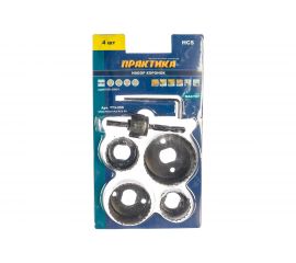 Набор HCS коронок (4 шт; 32, 35, 44, 54мм + адаптер) ПРАКТИКА 773-255 