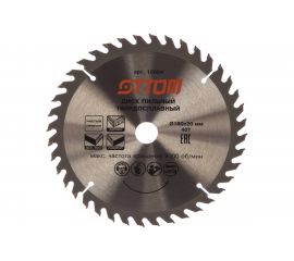 Диск пильный для дерева, чистый пропил (180x20х16 мм, 40т) OTTOM 10004 
