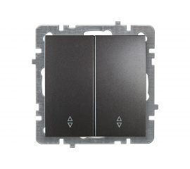 Механизм выключателя NILSON 2СП проходной антрацит Touran/Alegra metallic 24160409 