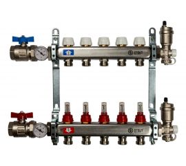 Коллектор STOUT нержавеющая сталь, в сборе, с расходомерами SMS 0907 000005 RG008P0RN7HR5L 
