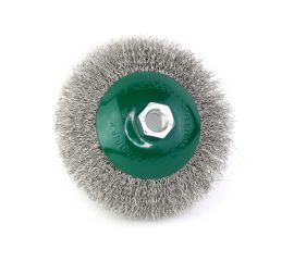 Щетка коническая 9-169 125 мм, M14, ворс гофрированная нержавеющая сталь 0.30 мм для УШМ ОСБОРН FW-KSS4 