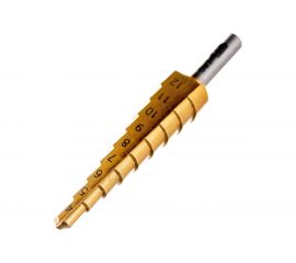 Сверло ступенчатое по металлу HSS TIN 4-12 мм REDVERG 501121 6627084 