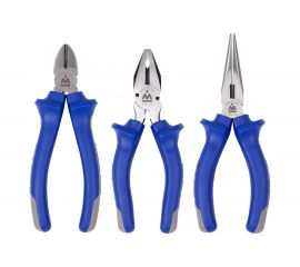 Набор пассатижей, плоскогубцев и бокорезов 3шт МАСТАК 03-3HB 