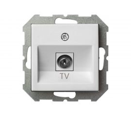 Телевизионная розетка LIREGUS Эпсилон ITVL-1-01 E/B белая без рамки 28-022 