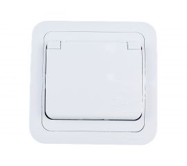 Розетка с крышкой, белая Makel Mimoza 12029 