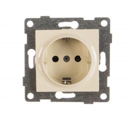 Розетка GUSI ELECTRIC Ugra МЕХ 1-ой с/з с з/ш, СУ, 16А, 250В, бежевый С11Р4-003 
