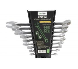 Набор комбинированных ключей Ultima матовый хром, CRv, 6-22 мм, 9 шт в наборе 