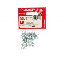 Гайка ЗУБР ГОСТ 5927-70, M5, 45 шт, кл. пр. 6, оцинкованная, 303556-05 