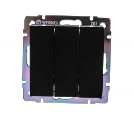 Выключатель WERKEL W1130008 трехклавишный черный матовый a051596 