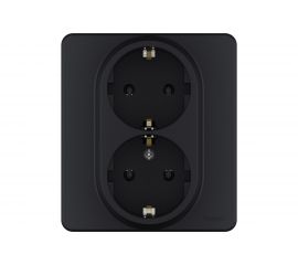 Розетка Legrand 2x2К+З - немецкий стандарт - 16 А - 250 В - INSPIRIA - антрацит 673753 