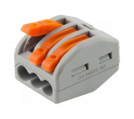 Соединительная клемма СВЕТОЗАР разъемная, 3-х проводная, 400В, 32А, 0,5-2,5мм2/0,5-4мм2, 2 штуки 49190-3 