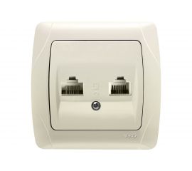 Розетка VIKO TF 2-я кремовая,овая Carmen 90562033 