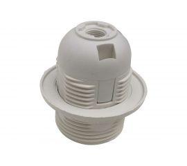 Патрон с кольцом Е27 REV, термостойкий пластик, белый 24626 8 