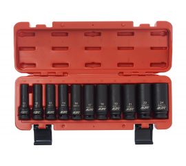 Набор головок торцевых глубоких ударных (11 шт; 10-24 мм; 6-гранные; 1/2"") JTC-J411M 