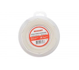 Термоусаживаемая трубка REXANT 5,0/2,5 мм белая, ролик 2,44 м 29-0021 