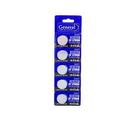 Батарейка General Lighting Systems GBAT-CR2032 кнопочная литиевая 5pcs/card (Рас.0) 800568 