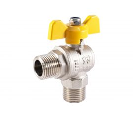 Шаровой кран PROFACTOR угловой для газа PF GAS н/н бабочка 1/2 дюйма PF GBV 336M 
