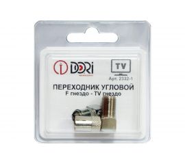 Переходник DORI F гнездо - TV гнездо металл угловой 2332-1 