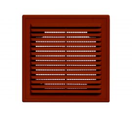 Решетка вентиляционная вытяжная с рамкой (150x150 мм; коричневая) ВИЕНТО 1515ВРкор 