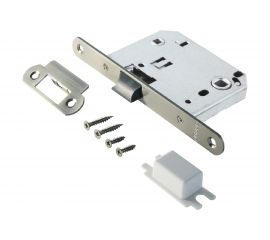 Защелка Аллюр L7050PR SN (матовый никель; пластик; овальная планка 18 мм; без ручек; с фиксатором) 11563 