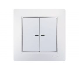 Выключатель LUXAR Novo с/у 2 клавиши, с подсветкой белый, 250В 10А 4606400420156 