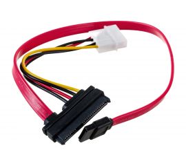 Кабель Cablexpert Combo SATA molex+SATA/SATA 15pin+7pin интерфейсного кабеля-35см, питания-15см CC-SATA-C1 