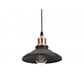 Подвес ЭРА PL4 BK/RC металл, E27, max 60W, d203 мм, шагрень черный/медь Б0037438 