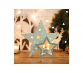 Деревянная фигура с подсветкой NEON-NIGHT Домик Звездочета бирюзовая 26х7х25см 504-019 