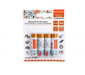 Элемент питания TDM LR6 AA Alkaline 1,5V BP-4 Народный SQ1702-0007 