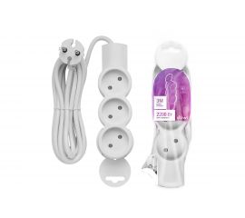 Удлинитель duwi 3 гнезда, без выключателя, без земли, 3 м 32002 1 